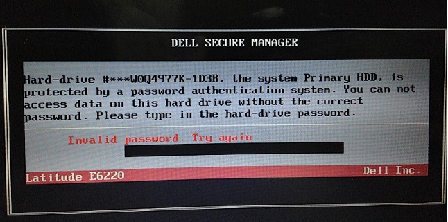 dell 1d3b hdd password
