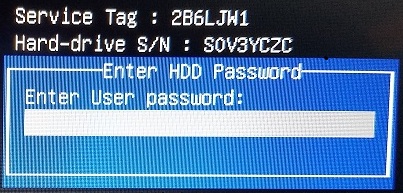 dell hdd S/N password